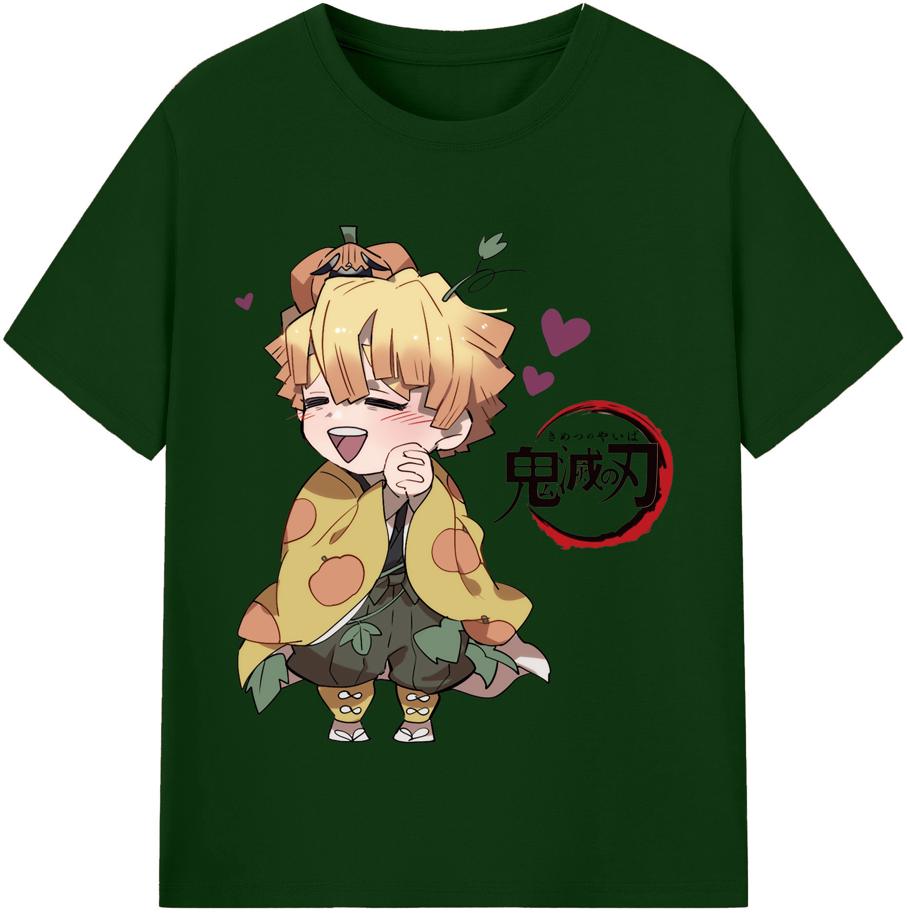 （画像用） 鬼滅の刃（きめつのやいば）我妻 善逸／あがつま ぜんいつ Agatsuma Zenitsu 綿100％半袖Tシャツ（フロントプリント）